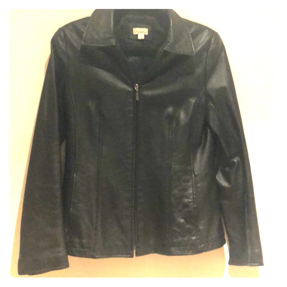 Black leather jacket